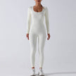 Women’s Seamless Long Sleeve Yoga Jumpsuit, Full Body Activewear One-Piece
