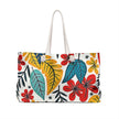 Colorful Tropical Leaves and Flowers Weekender Bag | Floral Travel Tote Bag | Large Tote bag | mom carry on bag