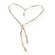 Disc Chain Necklace With Double Drop In Gold Plate