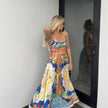 Elegant Ladies Spaghetti strap Vacation Resort Boho Floral Summer Maxi dress
