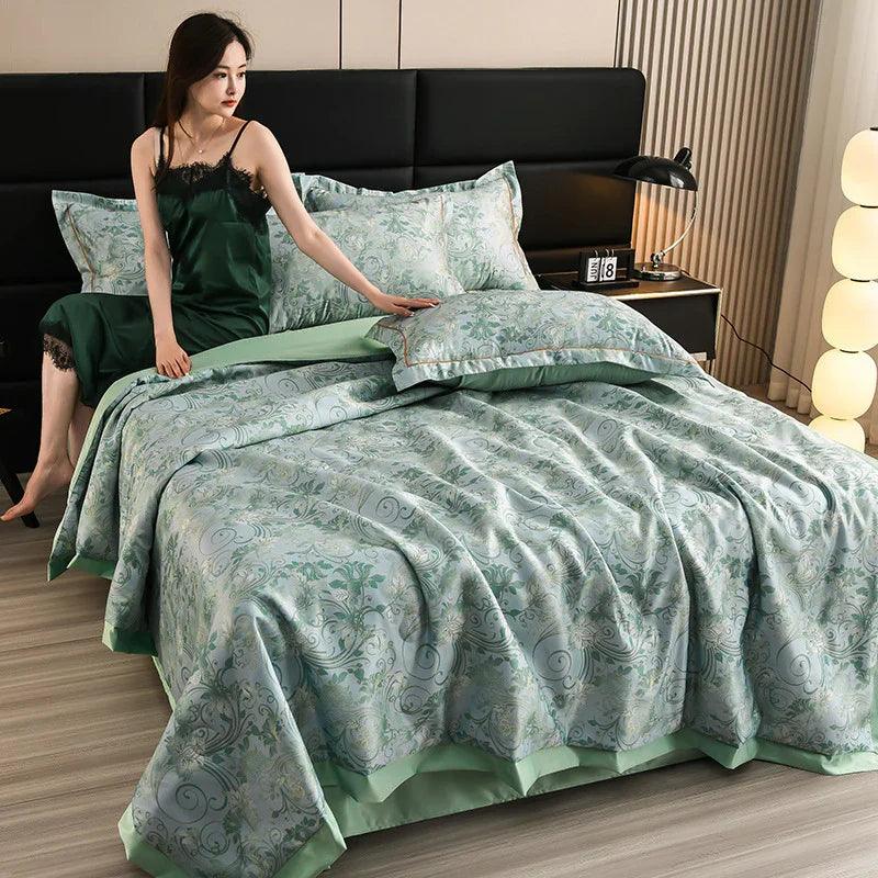 Printed Washed Tencel Summer Cooling Duvet Four-piece Set