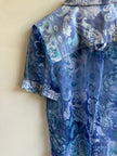 Vintage Sheet Western Shirt | Blue Paisley Bloom | Size Medium