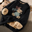 Autumn Winter Fleece-lined thick sweatshirt Pullover top for men