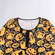 Halloween Printed Round Neck Long Sleeve Plus Size Dress