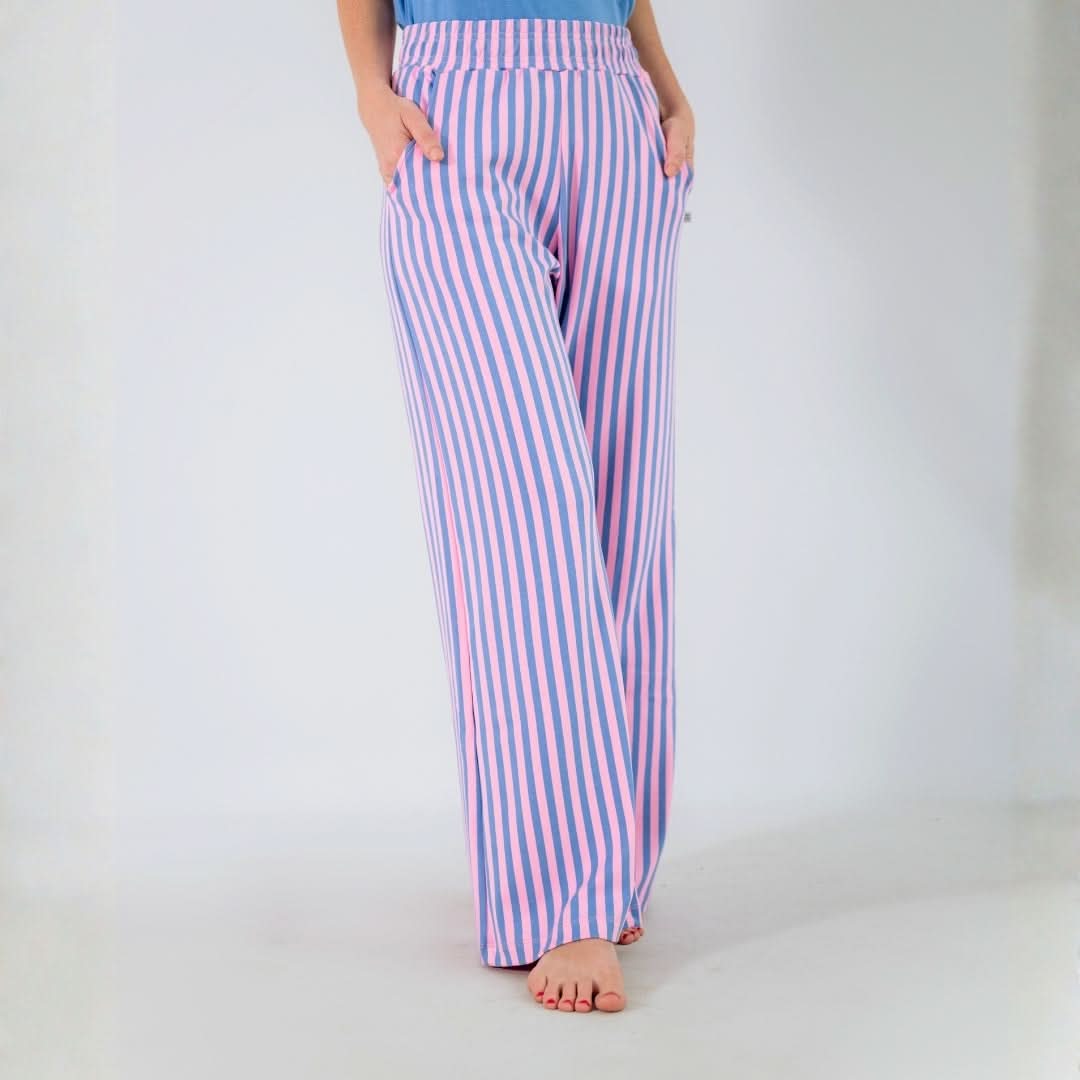 Ladies' Bamboo Wide Leg Pants | Parlour Stripe