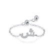 S925 Sterling Silver Niche Style Arabic Letters Pull-out Chain All-match Stackable