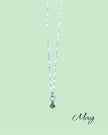 Heart Stone Necklaces in silver - various birthstone colours