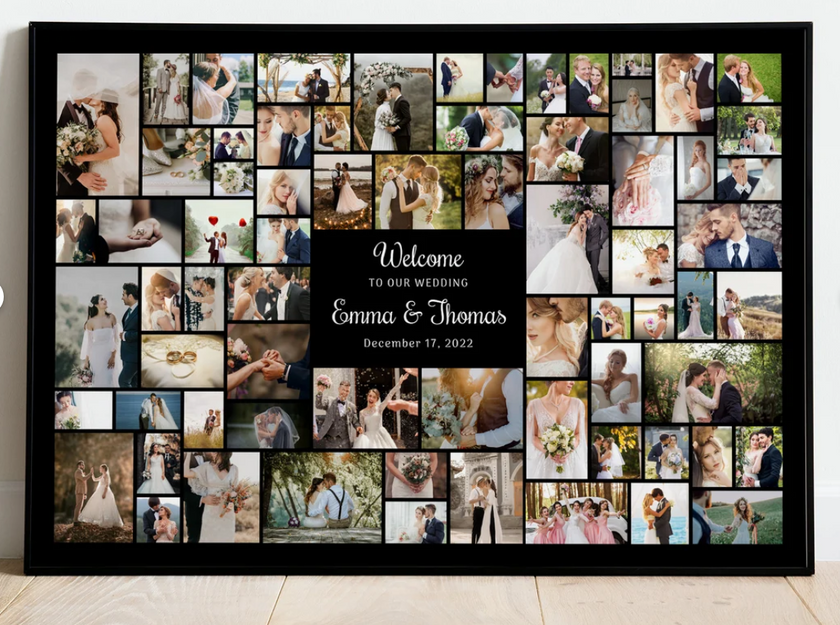 Toile de collage 36″X24″ avec 70 photos