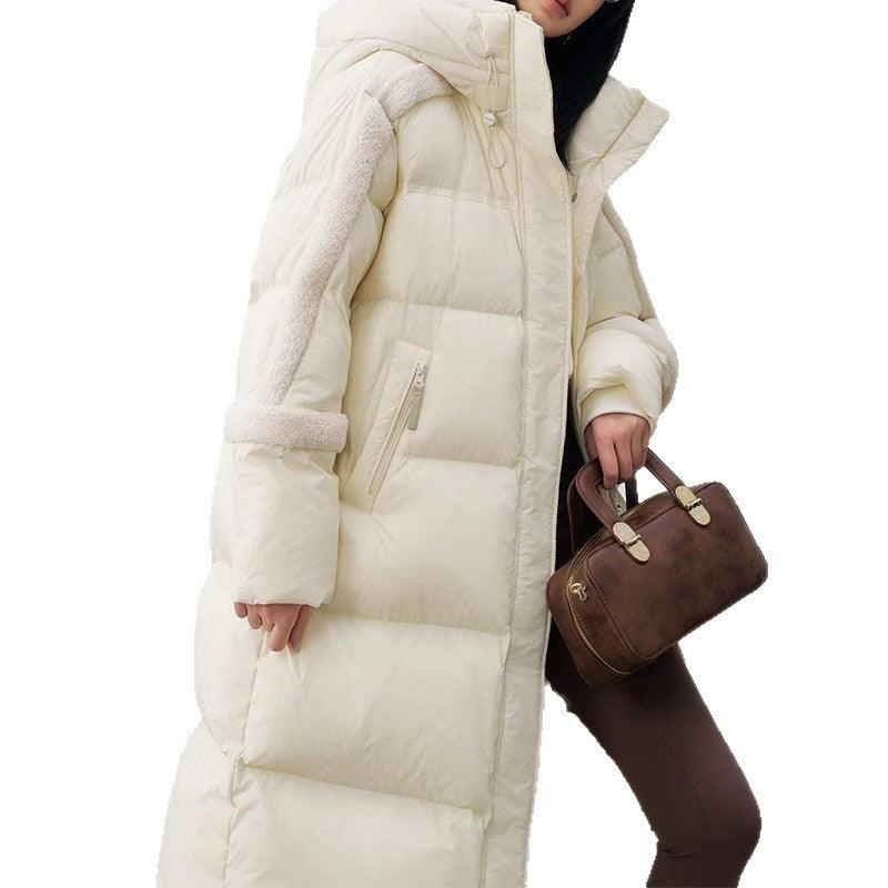 Women's Mid-Length Down Jacket, Thick Winter Coat