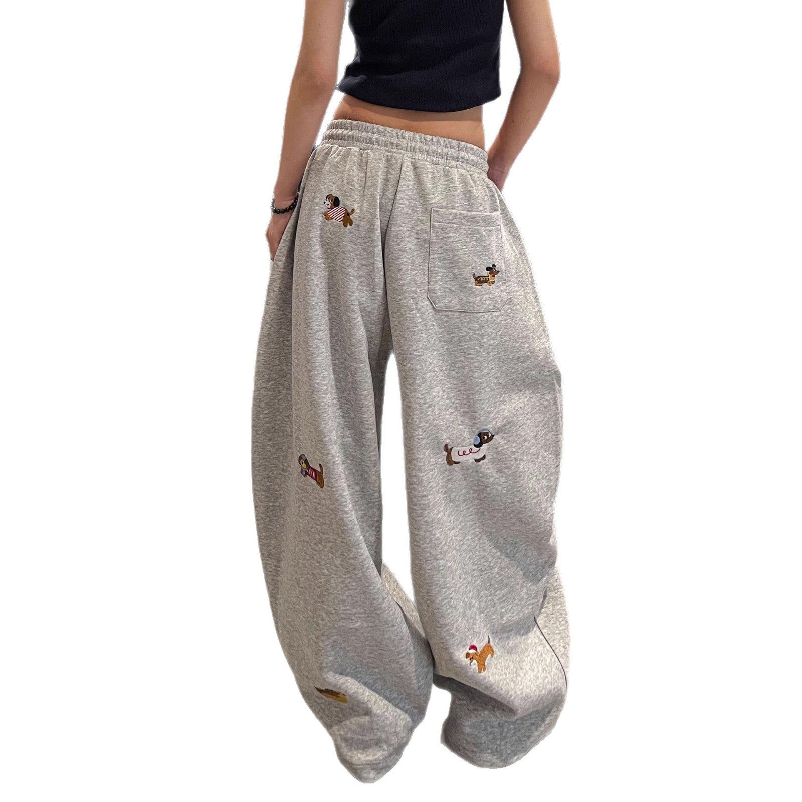 Y2K Wide Leg Sweatpants Women – Embroidered Streetwear Joggers