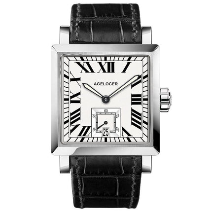 Men's Leather Watch Automatic Mechanical Waterproof Dress Watch