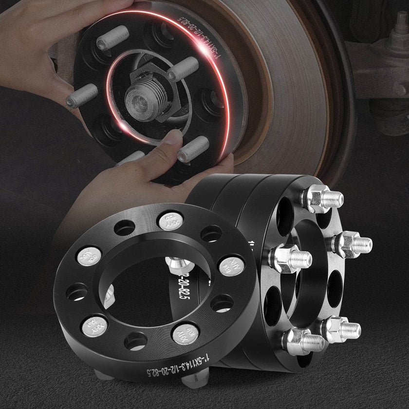 Wheel Spacers Wheel Adapters 5 Lug Forged Spacer 4 PCS Black