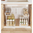 Metal Adjustable Height Two-Tier Drawer Kitchen Bathroom Under Sink Storage Rack