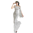 Women's Polka Dot Sheath Dress – High Waist Sleeveless Maxi Dress Canada USA