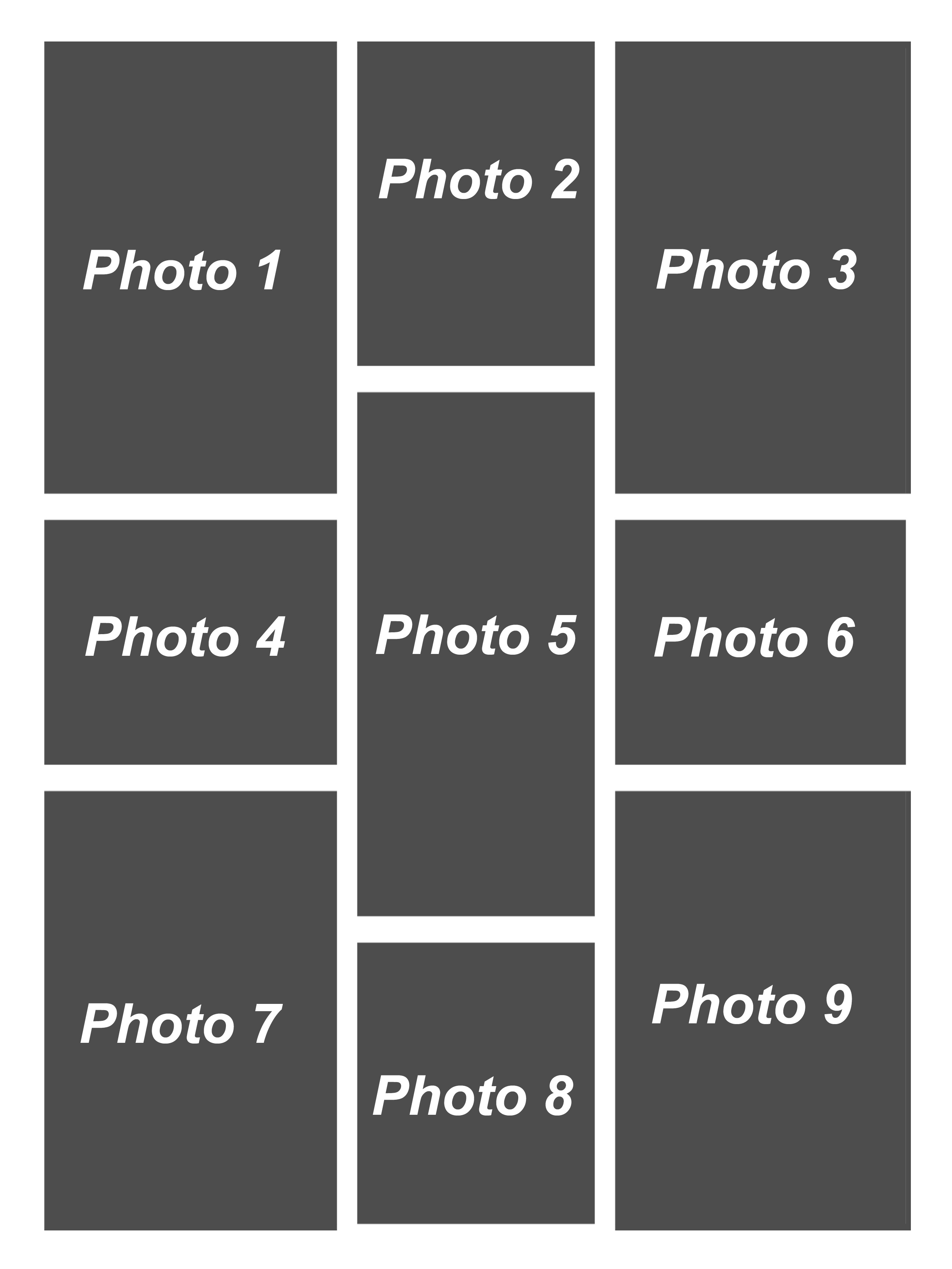 32″X24″ Collage Canvas 9 Photos Portrait - All Occasions