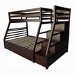 Mojo Twin/Full Bunk Loft Bed W/Trundle & Storage - Espresso