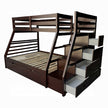 Mojo Twin/Full Bunk Loft Bed W/Trundle & Storage - Espresso