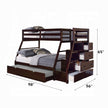Mojo Twin/Full Bunk Loft Bed W/Trundle & Storage - Espresso