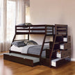 Mojo Twin/Full Bunk Loft Bed W/Trundle & Storage - Espresso