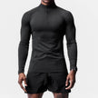 Men Quick Drying Long Sleeve Half Zip Activewear Muscle Fitted shirt Workout Gym T-shirt Top