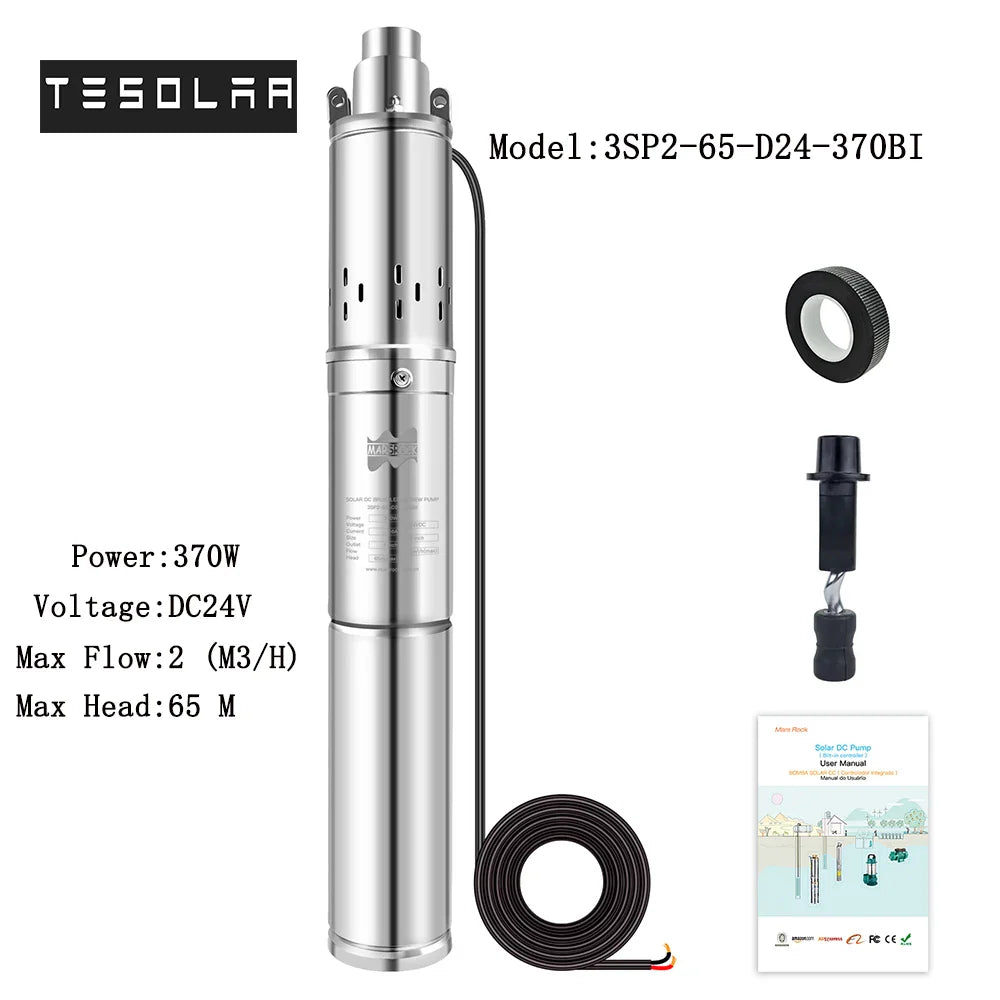 150-750W Solar Pump DC 12/24/48/60V Water/ Solar Pump With Built-in Controller For Agriculture