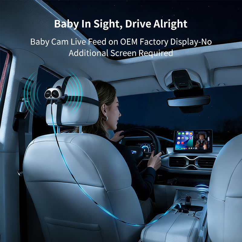 Wireless CarPlay Baby Car Camera 1280x720 HD with SIM Card Slot