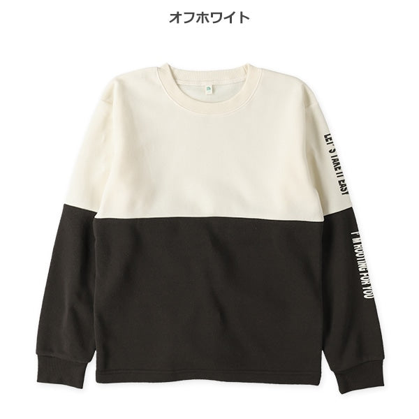 西松屋 ELFINDOLL 裏起毛切り替え袖ロゴトレーナー 正規品