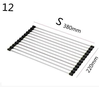 Folding Kitchen Drain Sink Rack Stainless Steel sink caddies