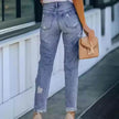 Ripped Slim Fit Baggy Jeans Pant For Women