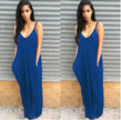 Plus size summer maxi dress beach vacation resort dress with pocket