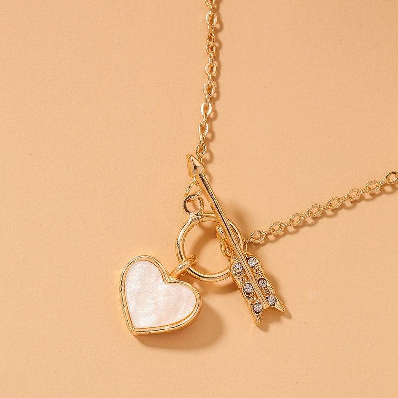 Romantic Heart Necklace Copper Zircon Pendant Necklace for women