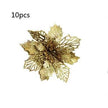 Glitter Artifical Christmas Flowers Christmas Tree Decorations For Home Fake Flowers Xmas Ornaments New Year Decor