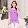 New Spring Summer Women Chiffon Loose Blouse  top O-Neck Short sleeve Plus size