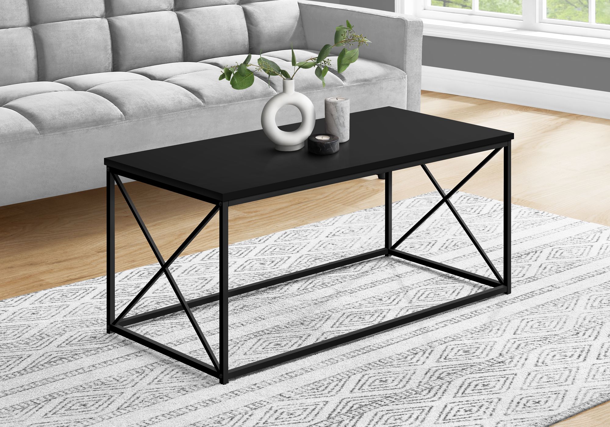 Table de salon blanc / metal noir