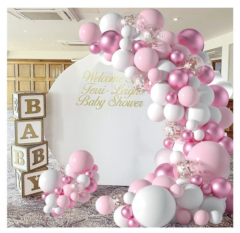 104-Piece Pink & White Balloon Garland Arch Kit – Wedding, Birthday & Baby Shower Party Decoration Set