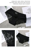 Women's Ice Silk Lace Briefs 3-Pack Seamless Mid-Waist Floral Underwear