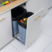 Pull-Out Trash Can, 35Lx2 Double Bins, Under Mount Kitchen Waste Container With Slide And Door Mounting Kit, 110 Lbs Load Capacity Heavy Duty Garbage Recycling Bin For Kitchen Cabinet, Sink