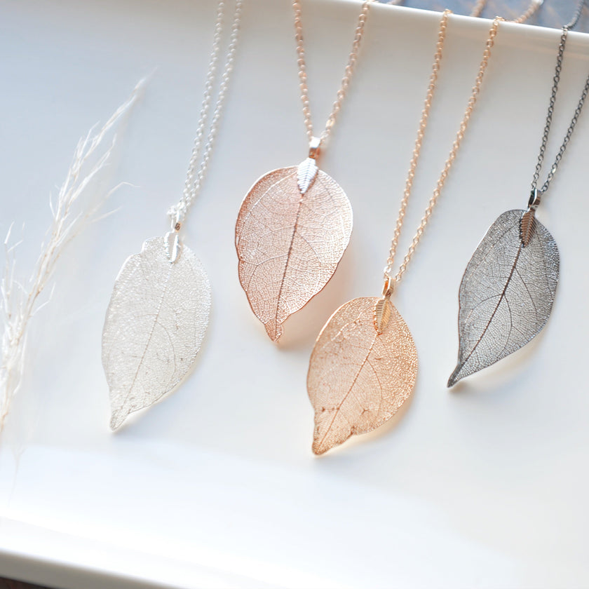 Real leaf necklace