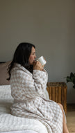 Adult Check Print Hooded Robe