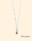 Heart Stone Necklaces in silver - various birthstone colours