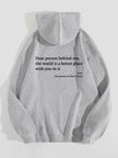 Women's Plush Letter Printed Kangaroo Pocket Hoodie | Cozy Pullover