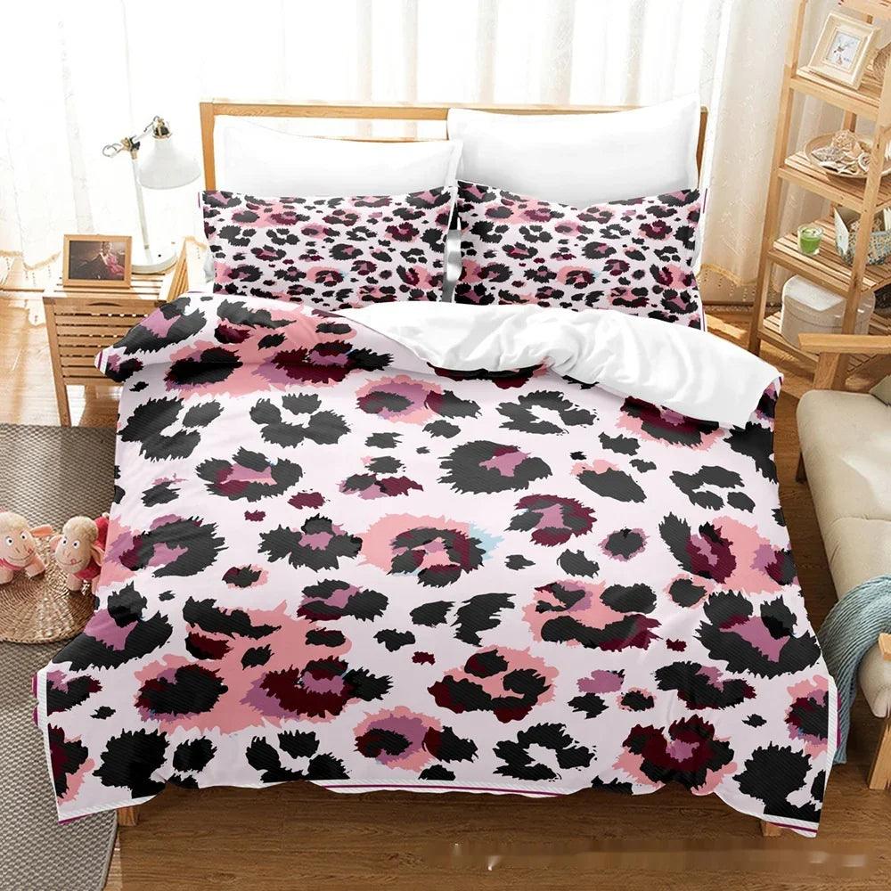 Animal Fur Grain Digital Print Duvet Cover Three-piece Bedding Set