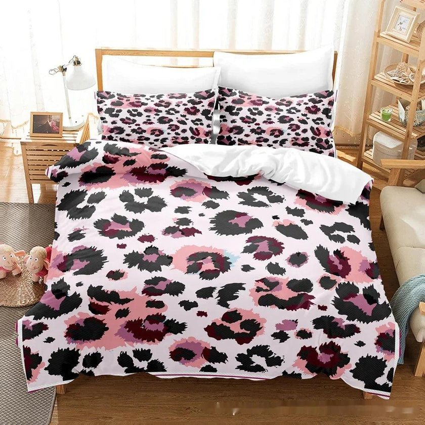 Animal Fur Grain Digital Print Duvet Cover Three-piece Bedding Set