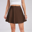Boutique Mini Satin Skirt High Waist Elastic Solid Color flared skirt