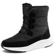 Winter Waterproof Snow Boots Women's Mid-calf Front Zipper
