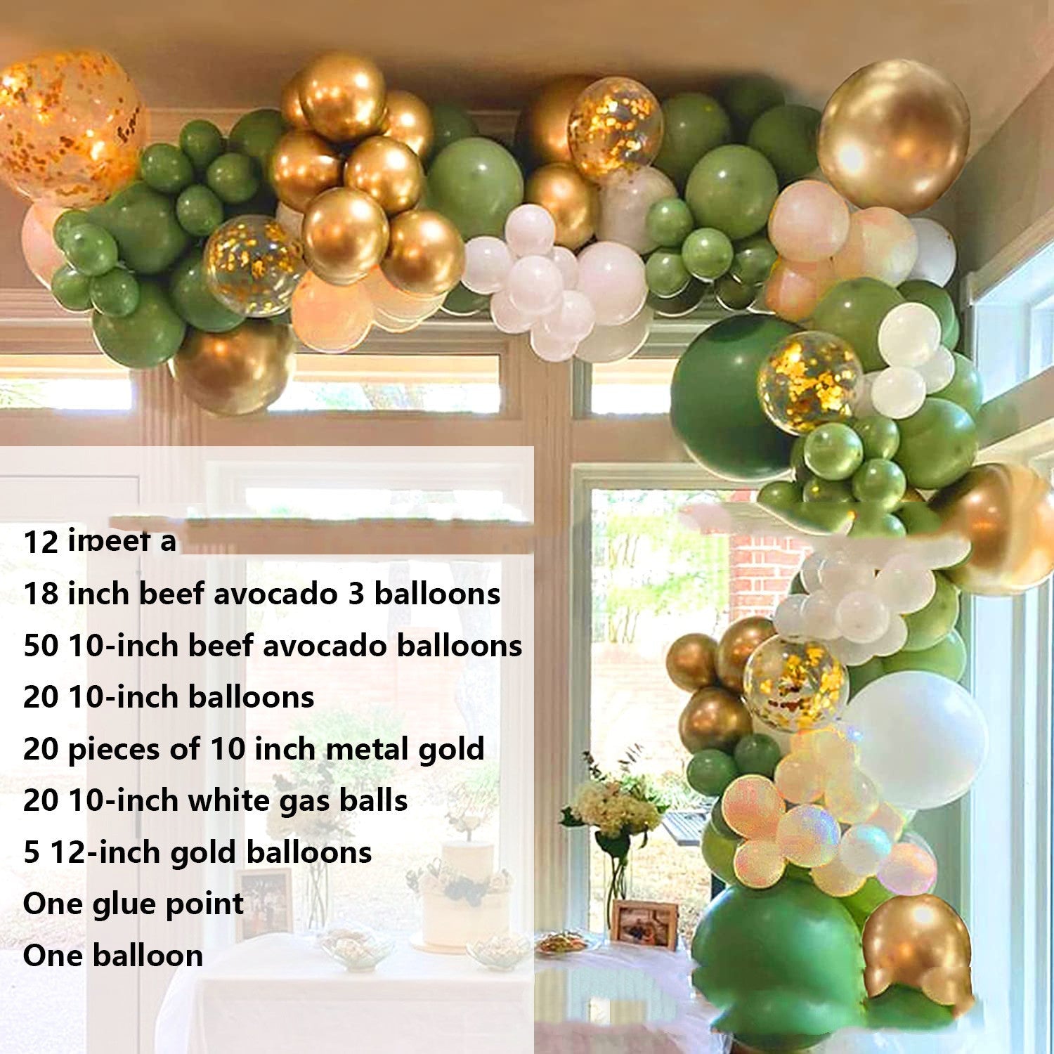 120PCS Avocado Green Balloon Garland Kit – Sage, Blush & Gold Party Decor