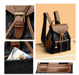 Women's Quilted PU Leather Backpack – Stylish Bucket Bag | Black, Black with Brown, Ostrich Khaki