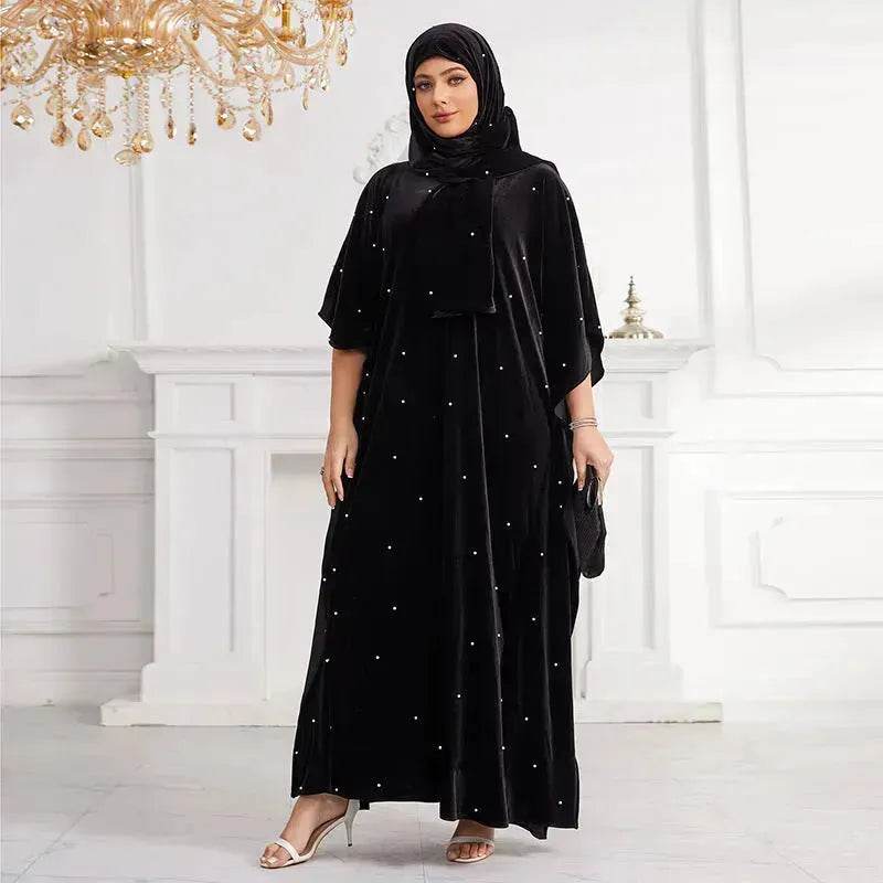 Black Abaya Hijab Jilbab Abaya for ArabMiddle East Arab Dubai Islamic Wear for Women Eid Jalabiya for Women Abaya Khimar set