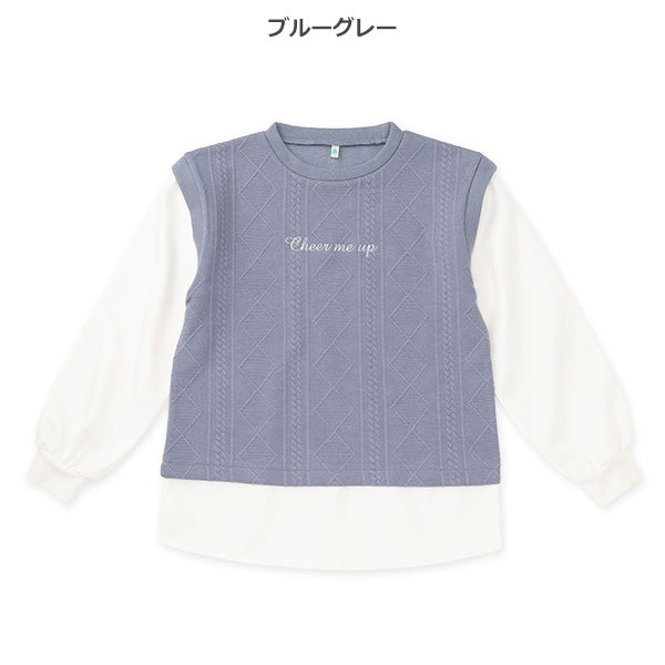 西松屋 ELFINDOLL ふくれジャガードベストレイヤード風長袖Tシャツ 正規品