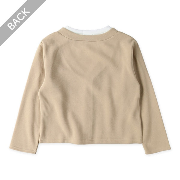 西松屋 裏起毛カーデレイヤード風長袖Tシャツ 正規品